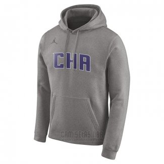 Sudaderas con Capucha Charlotte Hornets Gris 2019-20 Ciudad