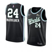 Camiseta 2019 Rising Star Lauri Markkanen #24 World Negro