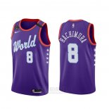 Camiseta 2020 Rising Star Rui Hachimura #8 World Violeta