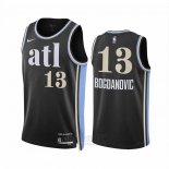 Camiseta Atlanta Hawks Bogdan Bogdanovic #13 Ciudad 2023-24 Negro