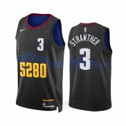 Camiseta Denver Nuggets Julian Strawther #3 Ciudad 2023-24 Negro