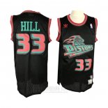 Camiseta Detroit Pistons Grant Hill #33 Retro Negro