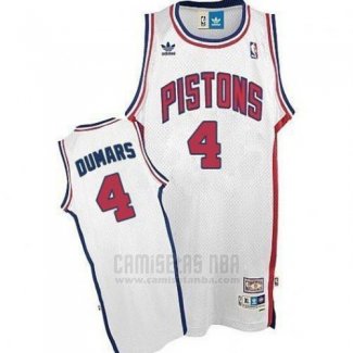 Camiseta Detroit Pistons Joe Dumars #4 Retro Blanco