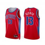 Camiseta Detroit Pistons Kelly Olynyk #13 Ciudad 2021-22 Rojo