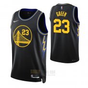 Camiseta Golden State Warriors Draymond Green #23 Ciudad 2021-22 Negro