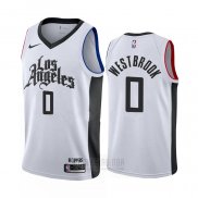 Camiseta Los Angeles Clippers Russell Westbrook #0 Ciudad Blanco