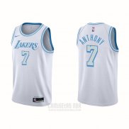 Camiseta Los Angeles Lakers Carmelo Anthony #7 Ciudad 2020-21 Blanco