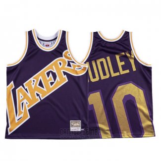 Camiseta Los Angeles Lakers Jared Dudley #10 Mitchell & Ness Big Face Violeta