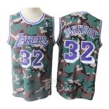 Camiseta Los Angeles Lakers Magic Johnson #32 Camuflaje Verde