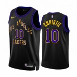 Camiseta Los Angeles Lakers Max Christie #10 Ciudad 2023-24 Negro