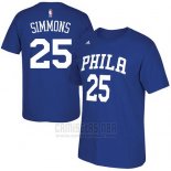 Camiseta Manga Corta Ben Simmons Philadelphia 76ers Azul2