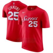 Camiseta Manga Corta Ben Simmons Philadelphia 76ers Rojo