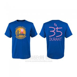 Camiseta Manga Corta Kevin Durant Golden State Warriors Azul Peppa Pig Cruzado