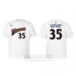 Camiseta Manga Corta Kevin Durant Golden State Warriors Blanco Retro