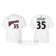 Camiseta Manga Corta Kevin Durant Golden State Warriors Blanco Retro