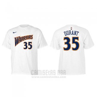 Camiseta Manga Corta Kevin Durant Golden State Warriors Blanco Retro