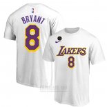Camiseta Manga Corta Kobe Bayant 8 Los Angeles Lakers Blanco Commemorativo