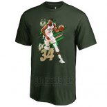 Camiseta Manga Corta Milwaukee Bucks Verde Giannis Antetokounmpo Fade Away