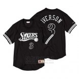 Camiseta Manga Corta Philadelphia 76ers Allen Iverson #3 Negro