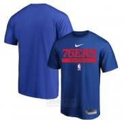 Camiseta Manga Corta Philadelphia 76ers Practice Performance 2022-23 Azul