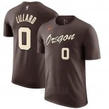 Camiseta Manga Corta Portland Trail Blazers Damian Lillard Ciudad 2020-21 Marron