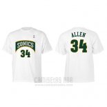 Camiseta Manga Corta Ray Allen Seattle SuperSonics Blanco Retro