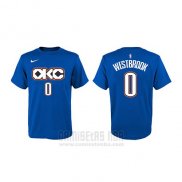 Camiseta Manga Corta Russell Westbrook Oklahoma City Thunder Azul Ciudad