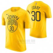 Camiseta Manga Corta Stephen Curry Golden State Warriors 2019 Amarillo
