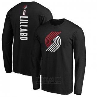 Camiseta Manga Larga Damian Lillard Portland Trail Blazers Negro