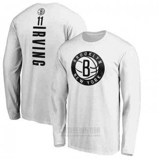 Camiseta Manga Larga Kyrie Irving Brooklyn Nets 2019-20 Blanco