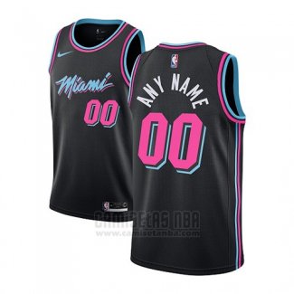 Camiseta Miami Heat Ciudad 2018-19 Negro Personalizada