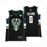 Camiseta Milwaukee Bucks Damian Lillard #0 Statement 2018-19 Negro