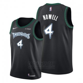 Camiseta Minnesota Timberwolves Jaylen Nowell #4 Hardwood Classics Negro