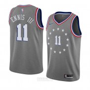 Camiseta Philadelphia 76ers James Ennis III #11 Ciudad 2018-19 Gris