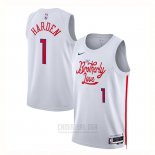 Camiseta Philadelphia 76ers James Harden #1 Ciudad 2022-23 Blanco