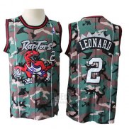 Camiseta Toronto Raptors Kawhi Leonard #2 Camuflaje Verde