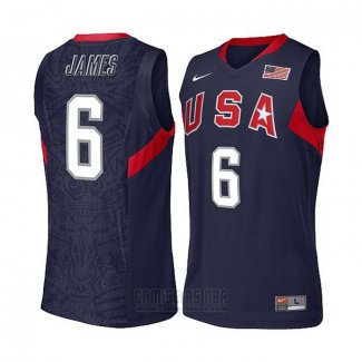 Camiseta USA 2008 LeBron James #6 Azul