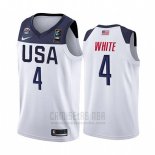 Camiseta USA Derrick Blanco #4 2019 FIBA Basketball USA Cup Blanco