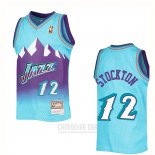 Camiseta Utah Jazz John Stockton #12 Mitchell & Ness 1996-97 Azul
