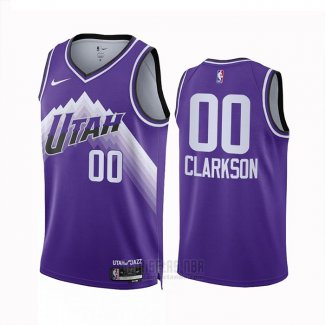 Camiseta Utah Jazz Jordan Clarkson #00 Ciudad 2023-24 Violeta