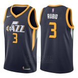 Camiseta Utah Jazz Ricky Rubio #3 Icon 2017-18 Azul