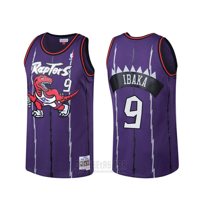 lo mismo Calendario Chaqueta Camiseta Toronto Raptors Serge Ibaka #9 Hardwood Classics Violeta