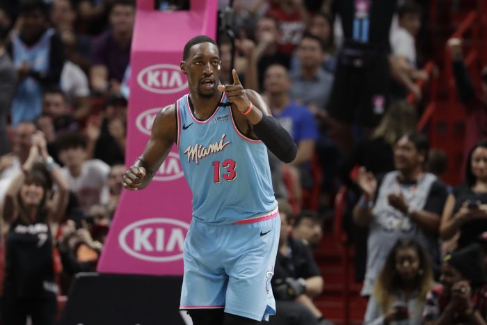 Camiseta Miami Heat Bam Adebayo #13 Ciudad 2019-20 Azul