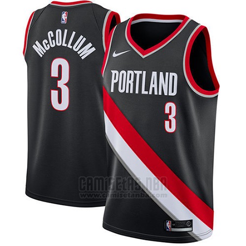 Camiseta Portland Trail Blazers C.j. McCollum #3 2017-18 Negro