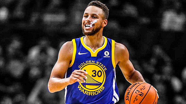 Nike Camiseta Golden State Warriors Stephen Curry #30 2017-18 Azul